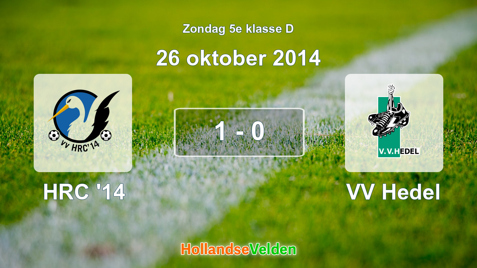 Gespeelde wedstrijd: HRC '14 - VV Hedel 1 - 0 (26 oktober 2014)
