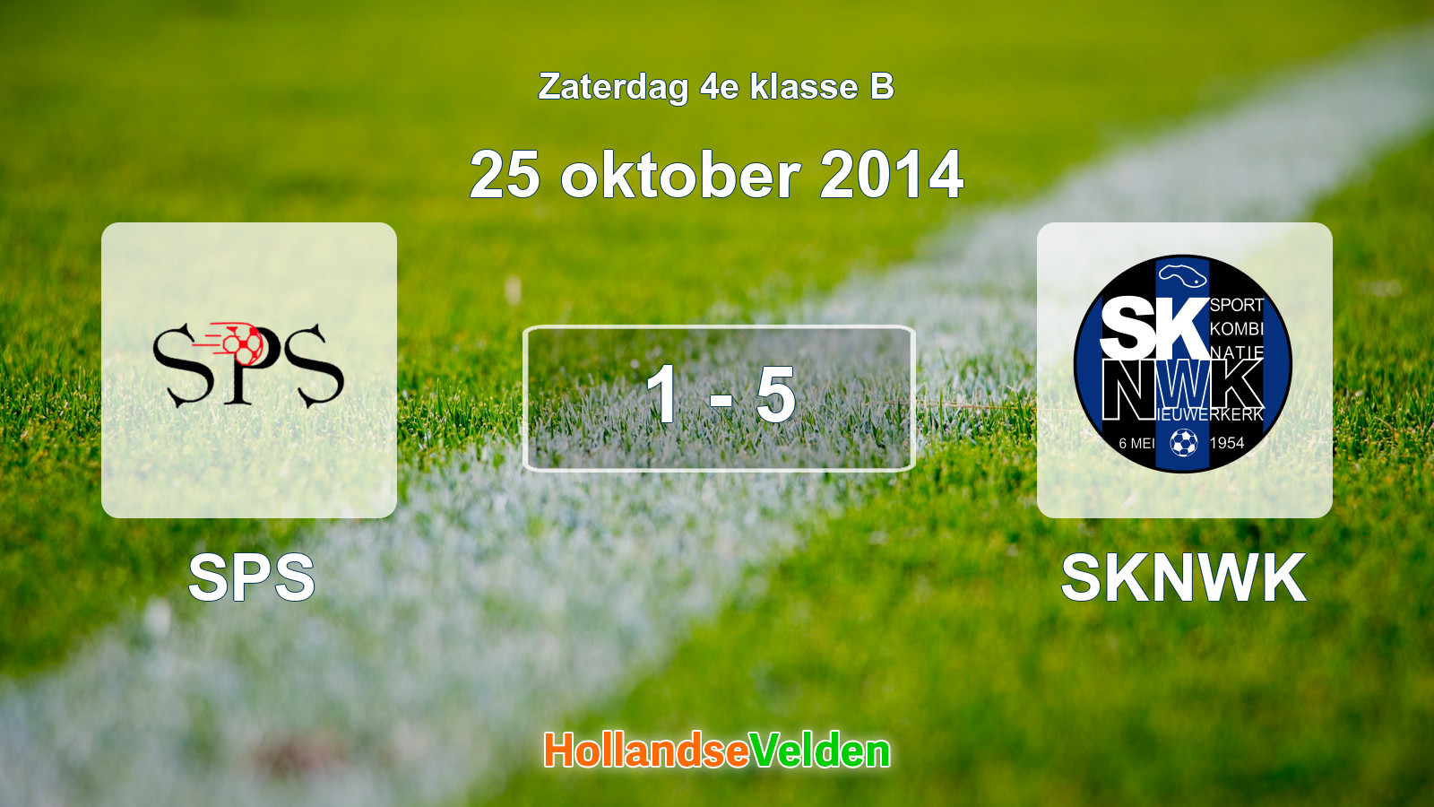 Gespeelde wedstrijd: SPS - SKNWK 1 - 5 (25 oktober 2014)
