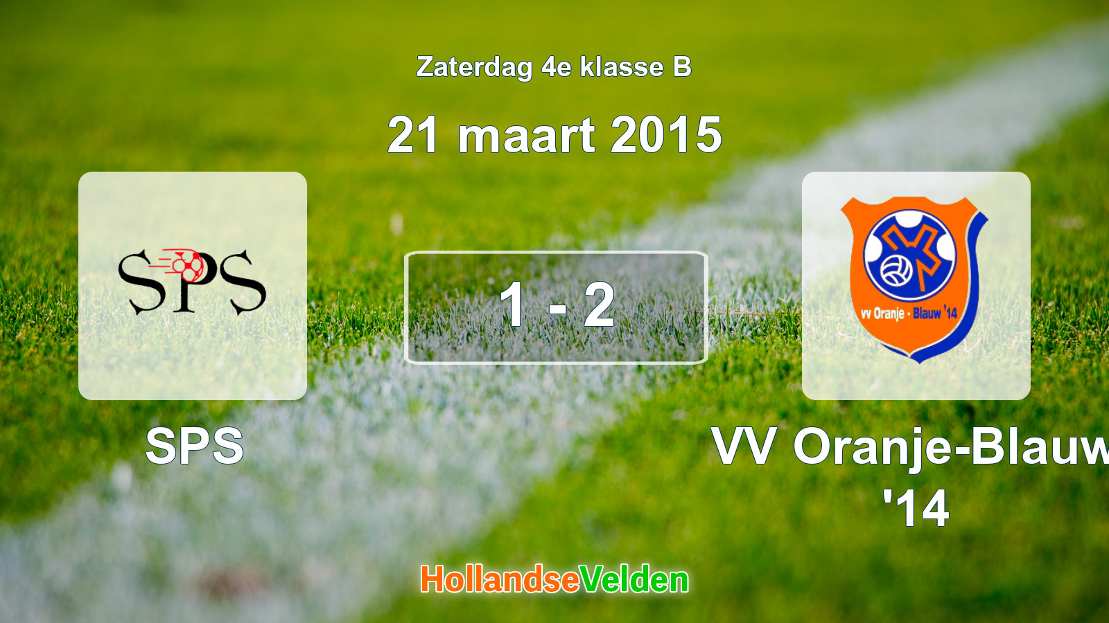 Gespeelde wedstrijd: SPS - VV Oranje-Blauw '14 1 - 2 (21 maart 2015)