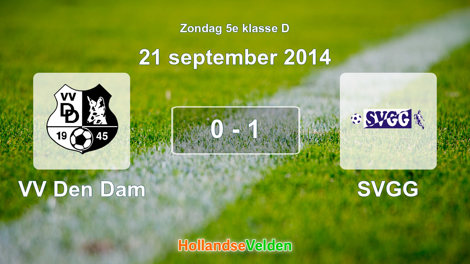 Gespeelde wedstrijd: VV Den Dam - SVGG 0 - 1 (21 september 2014)