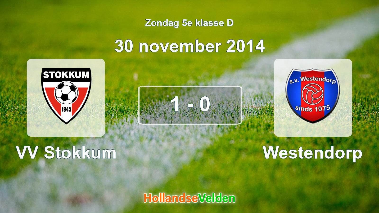 Gespeelde wedstrijd: VV Stokkum - Westendorp 1 - 0 (30 november 2014)