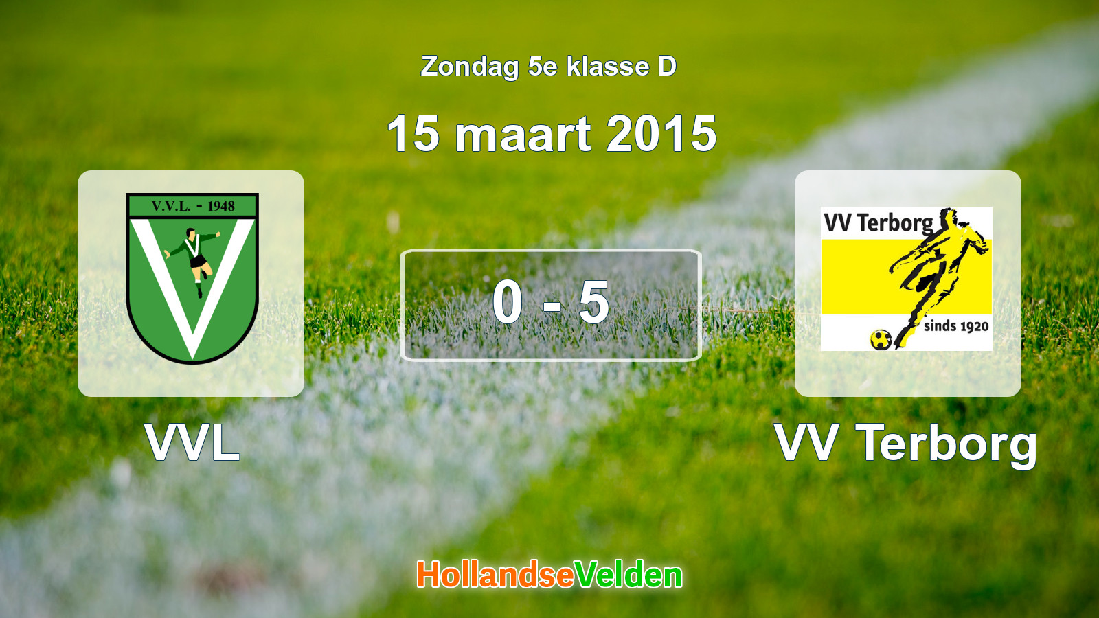 Gespeelde wedstrijd: VVL - VV Terborg 0 - 5 (15 maart 2015)