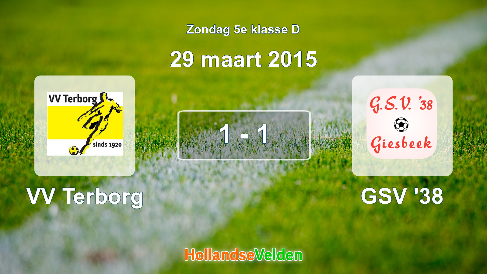 Gespeelde wedstrijd: VV Terborg - GSV '38 1 - 1 (29 maart 2015)