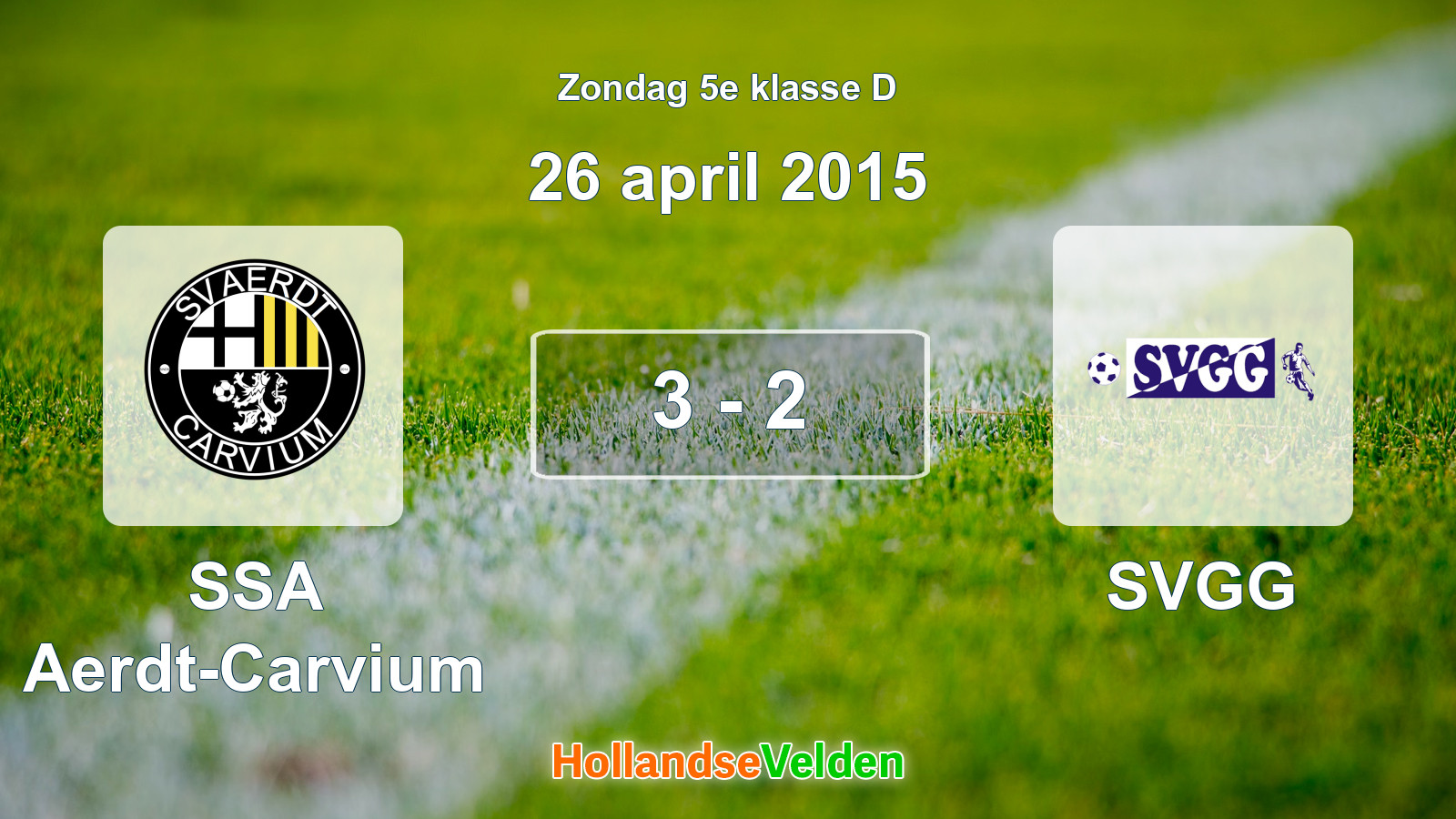 Gespeelde wedstrijd: SSA Aerdt-Carvium - SVGG 3 - 2 (26 april 2015)