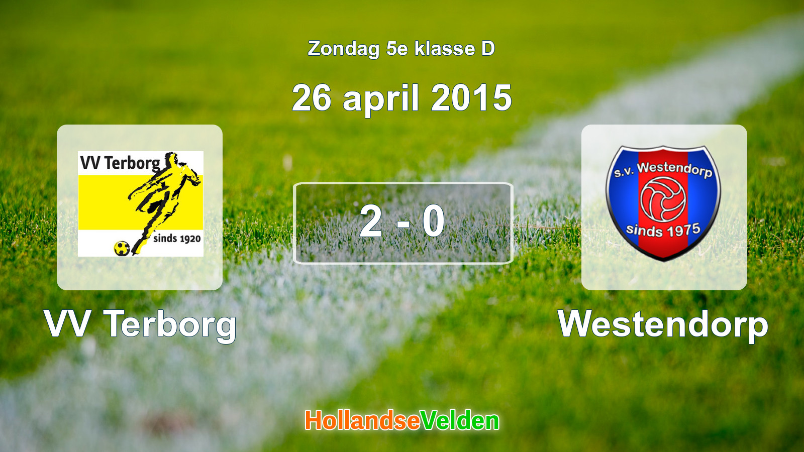 Gespeelde wedstrijd: VV Terborg - Westendorp 2 - 0 (26 april 2015)