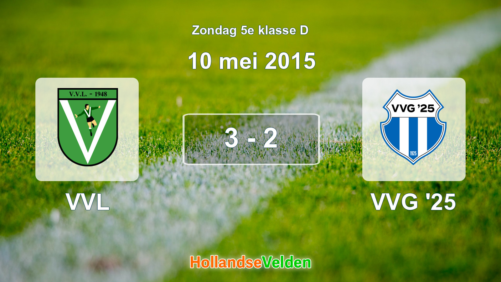 Gespeelde wedstrijd: VVL - VVG '25 3 - 2 (10 mei 2015)