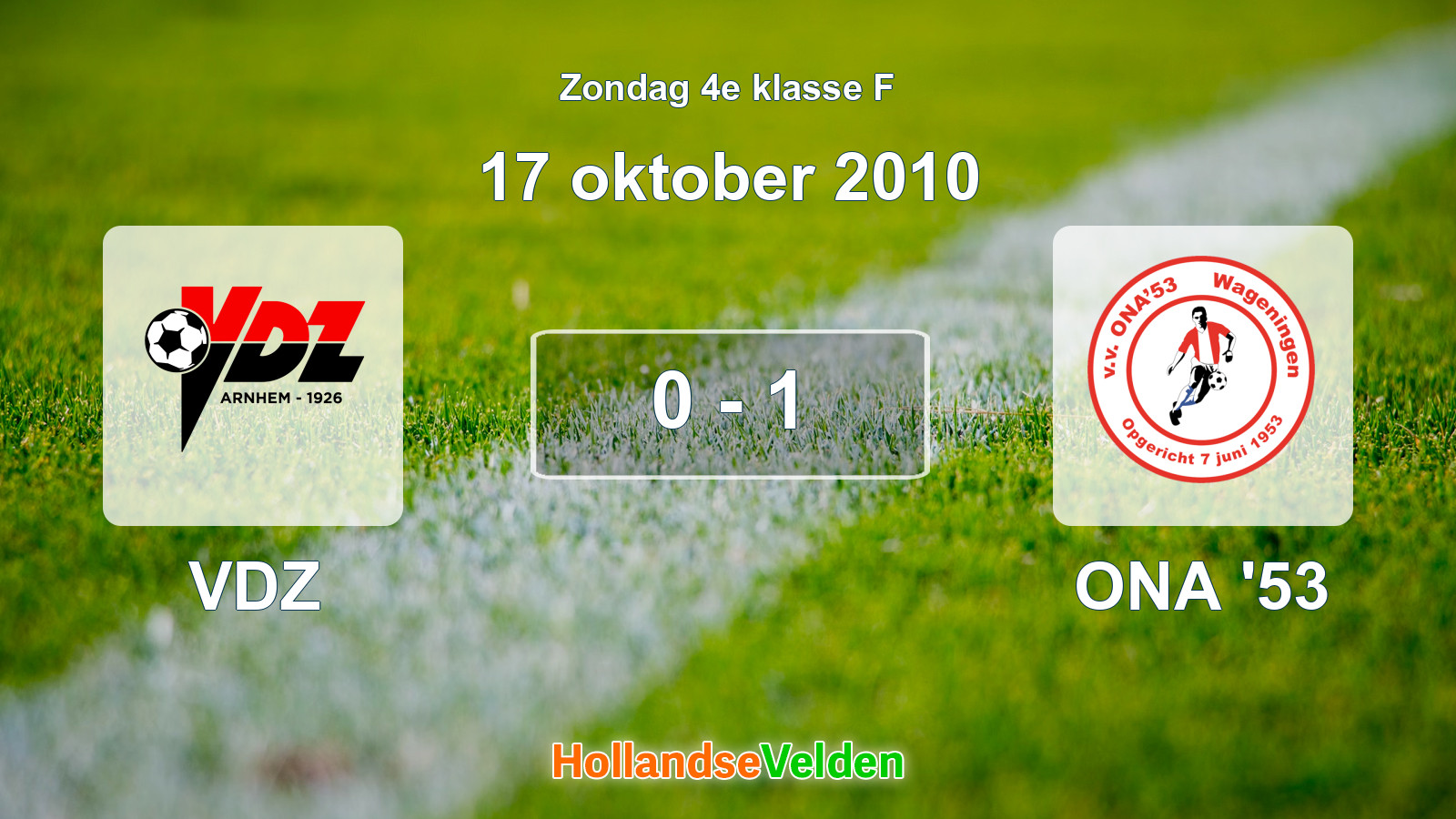 Gespeelde wedstrijd: VDZ - ONA '53 0 - 1 (17 oktober 2010)
