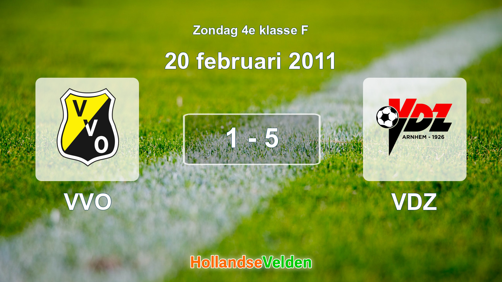 Gespeelde wedstrijd: VVO - VDZ 1 - 5 (20 februari 2011)