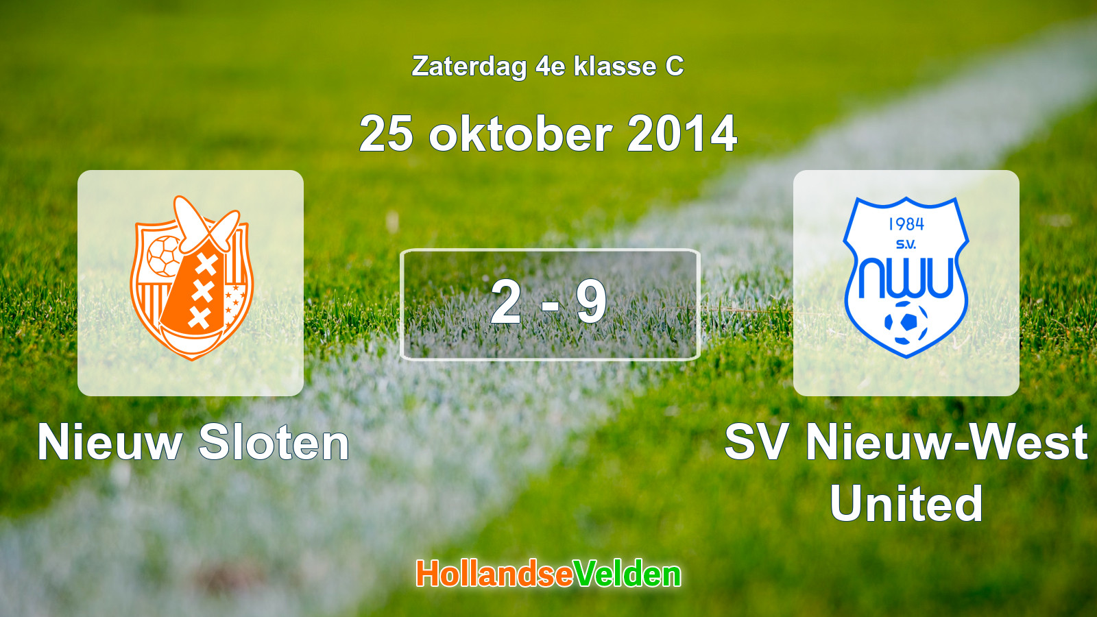 Gespeelde wedstrijd: Nieuw Sloten - SV Nieuw-West United 2 - 9 (25 oktober 2014)
