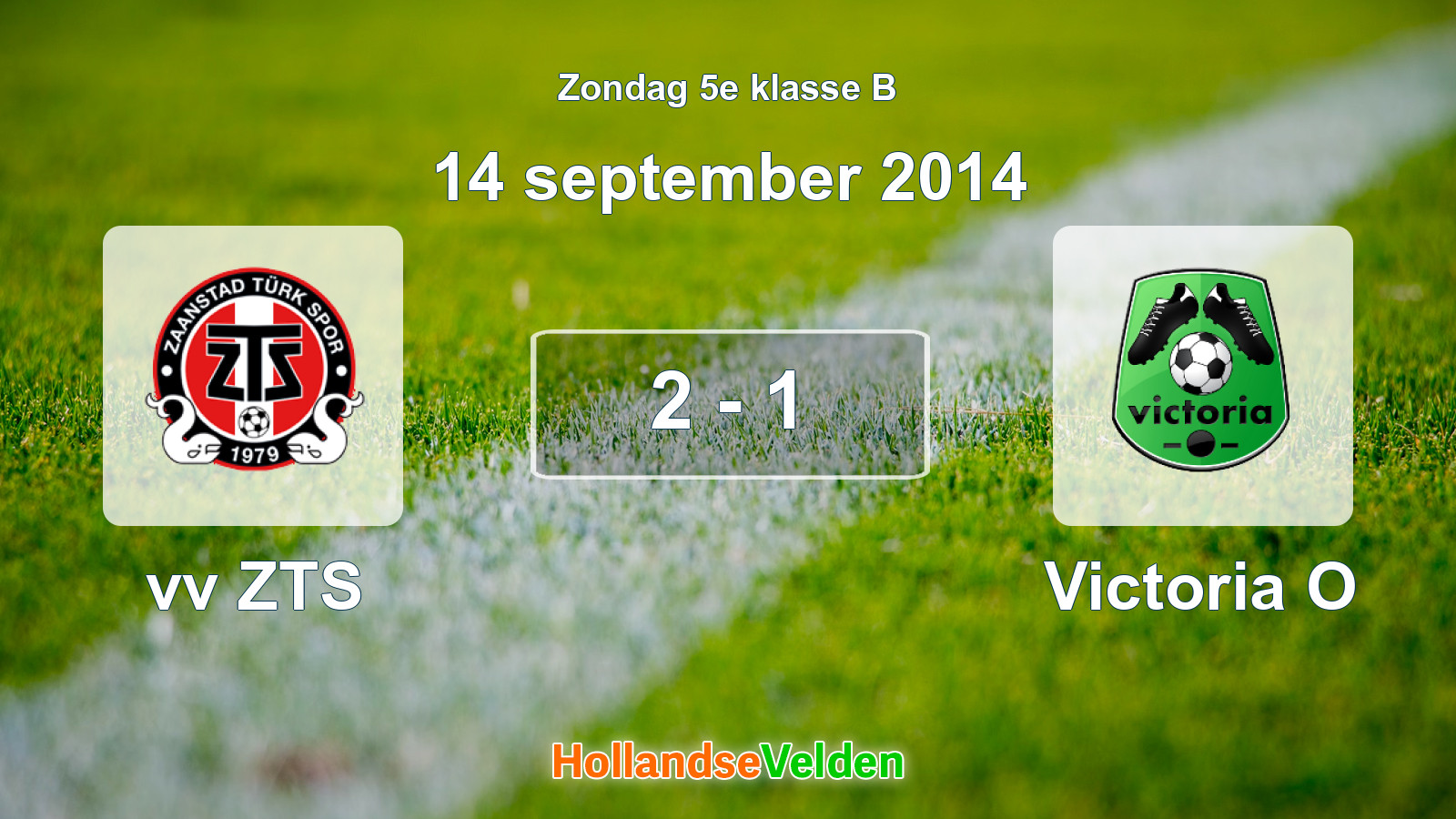 Gespeelde wedstrijd: vv ZTS - Victoria O 2 - 1 (14 september 2014)