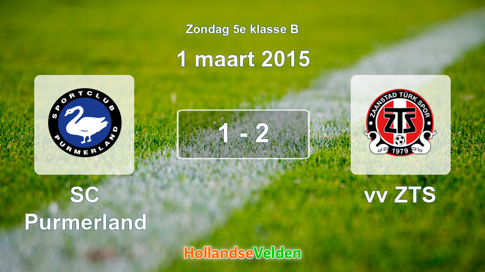 Gespeelde wedstrijd: SC Purmerland - vv ZTS 1 - 2 (1 maart 2015)