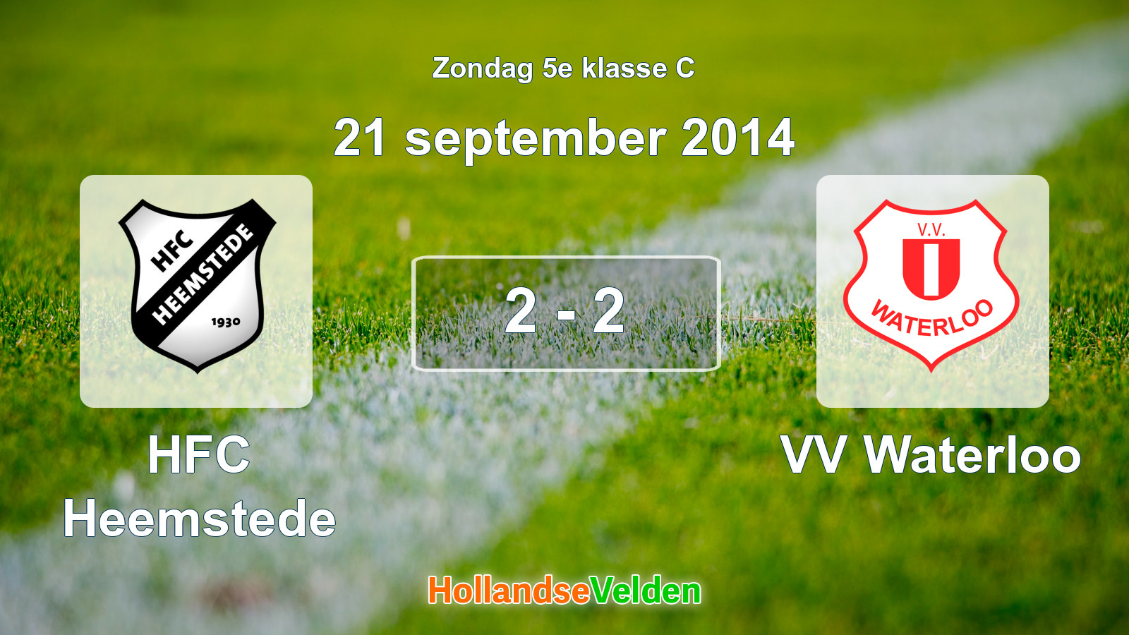 Gespeelde wedstrijd: HFC Heemstede - VV Waterloo 2 - 2 (21 september 2014)