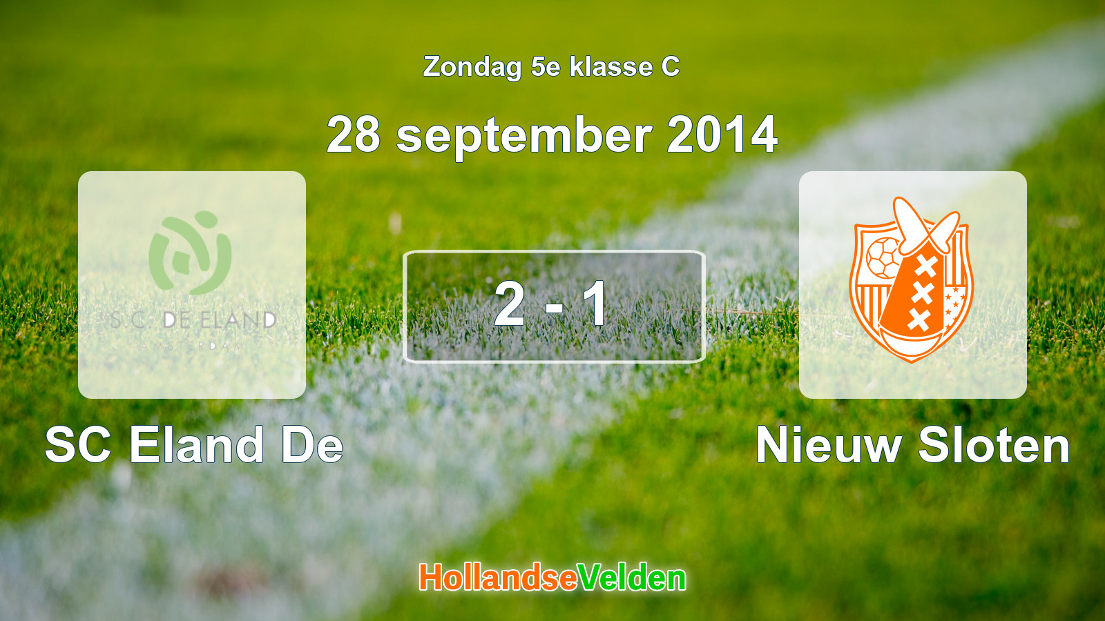 Gespeelde wedstrijd: SC Eland De - Nieuw Sloten 2 - 1 (28 september 2014)