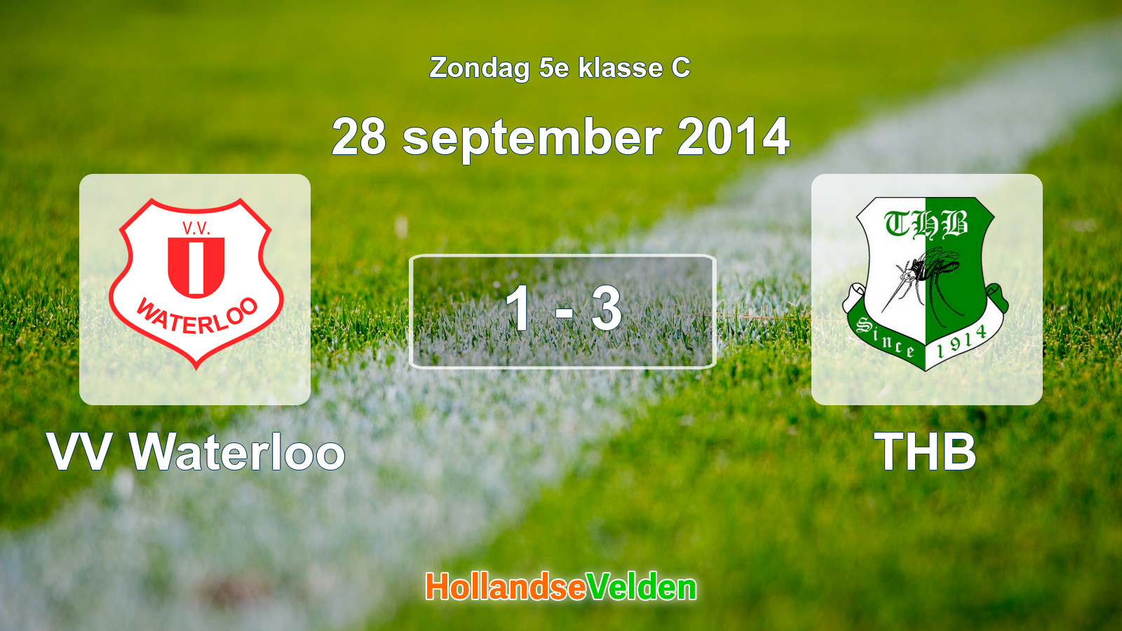 Gespeelde wedstrijd: VV Waterloo - THB 1 - 3 (28 september 2014)