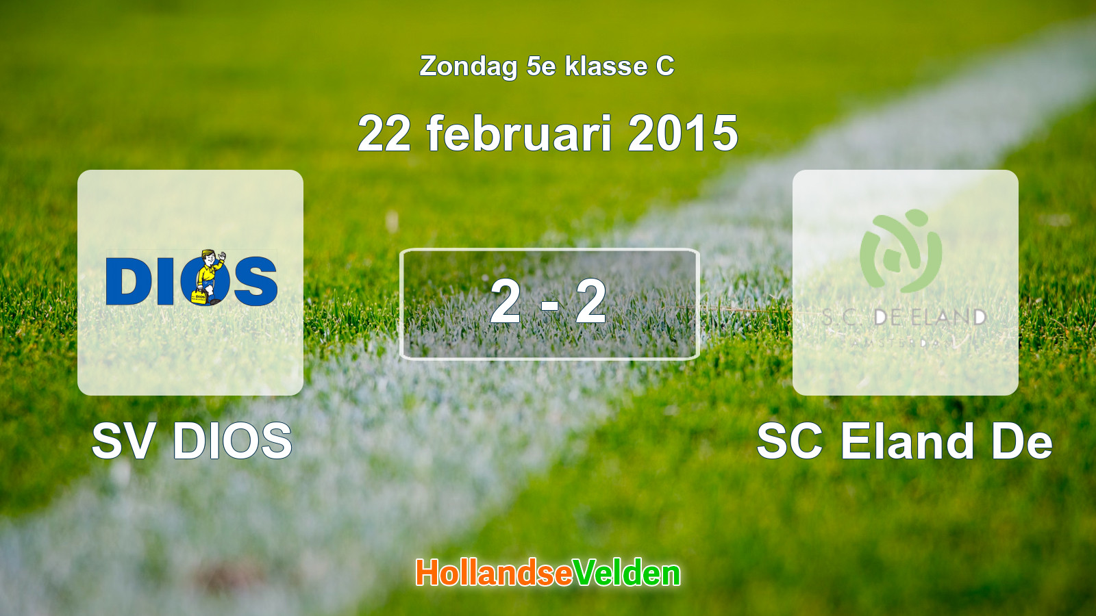 Gespeelde wedstrijd: SV DIOS - SC Eland De 2 - 2 (22 februari 2015)