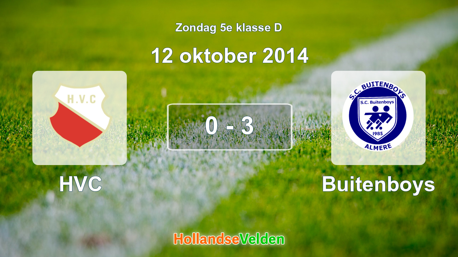 Gespeelde wedstrijd: HVC - Buitenboys 0 - 3 (12 oktober 2014)