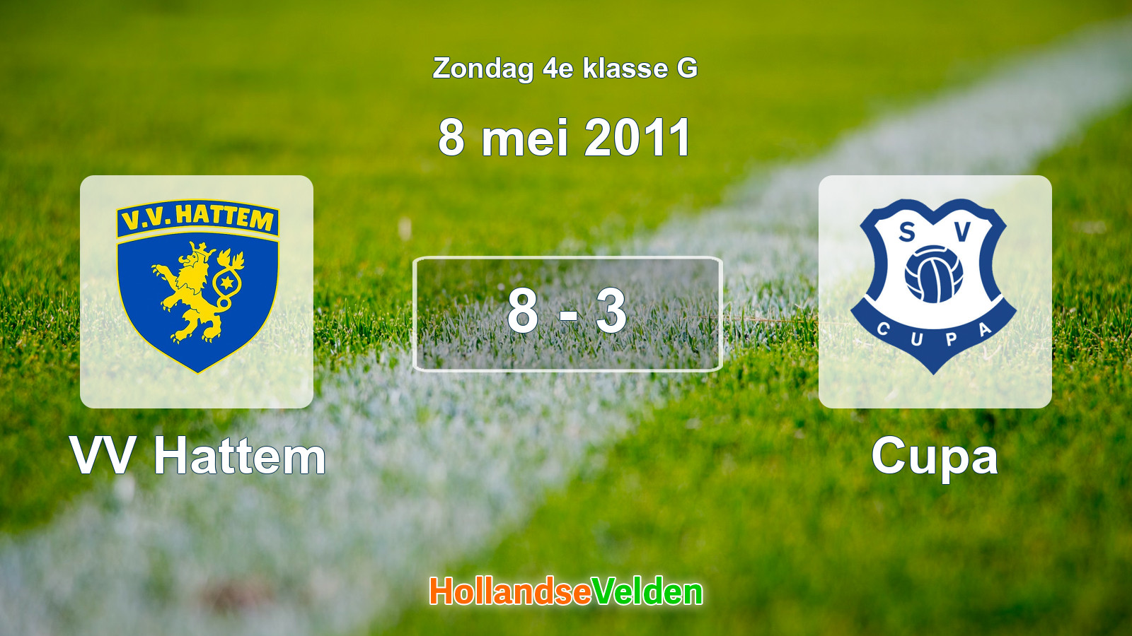 Gespeelde wedstrijd: VV Hattem - Cupa 8 - 3 (8 mei 2011)