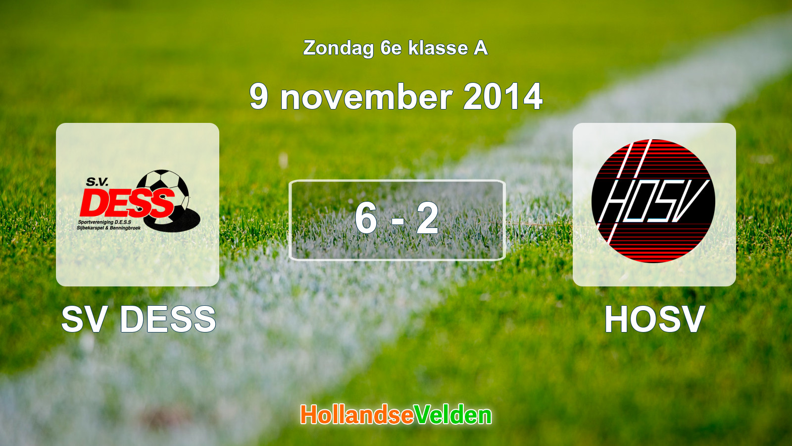 Gespeelde wedstrijd: SV DESS - HOSV 6 - 2 (9 november 2014)