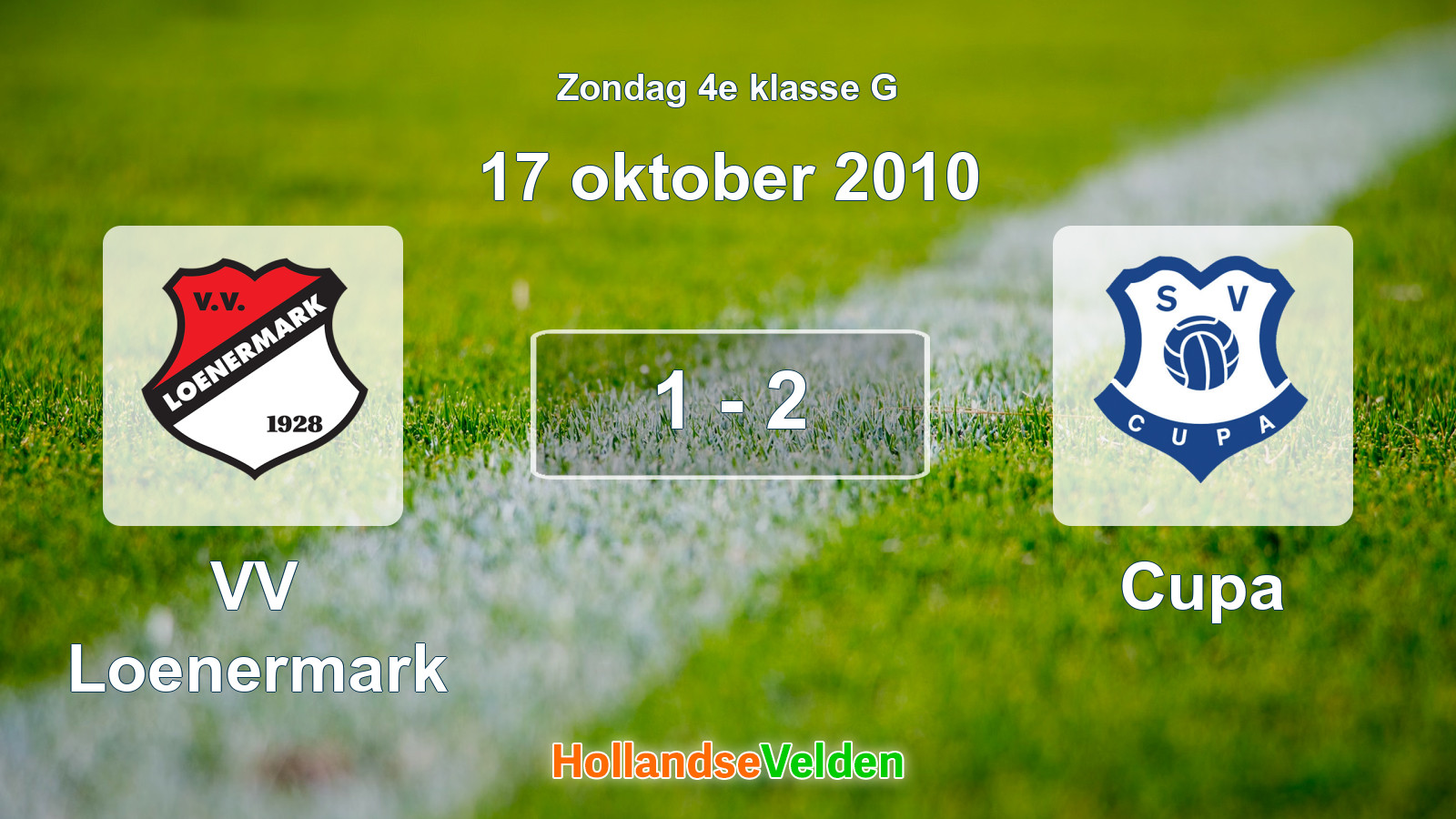 Gespeelde wedstrijd: VV Loenermark - Cupa 1 - 2 (17 oktober 2010)