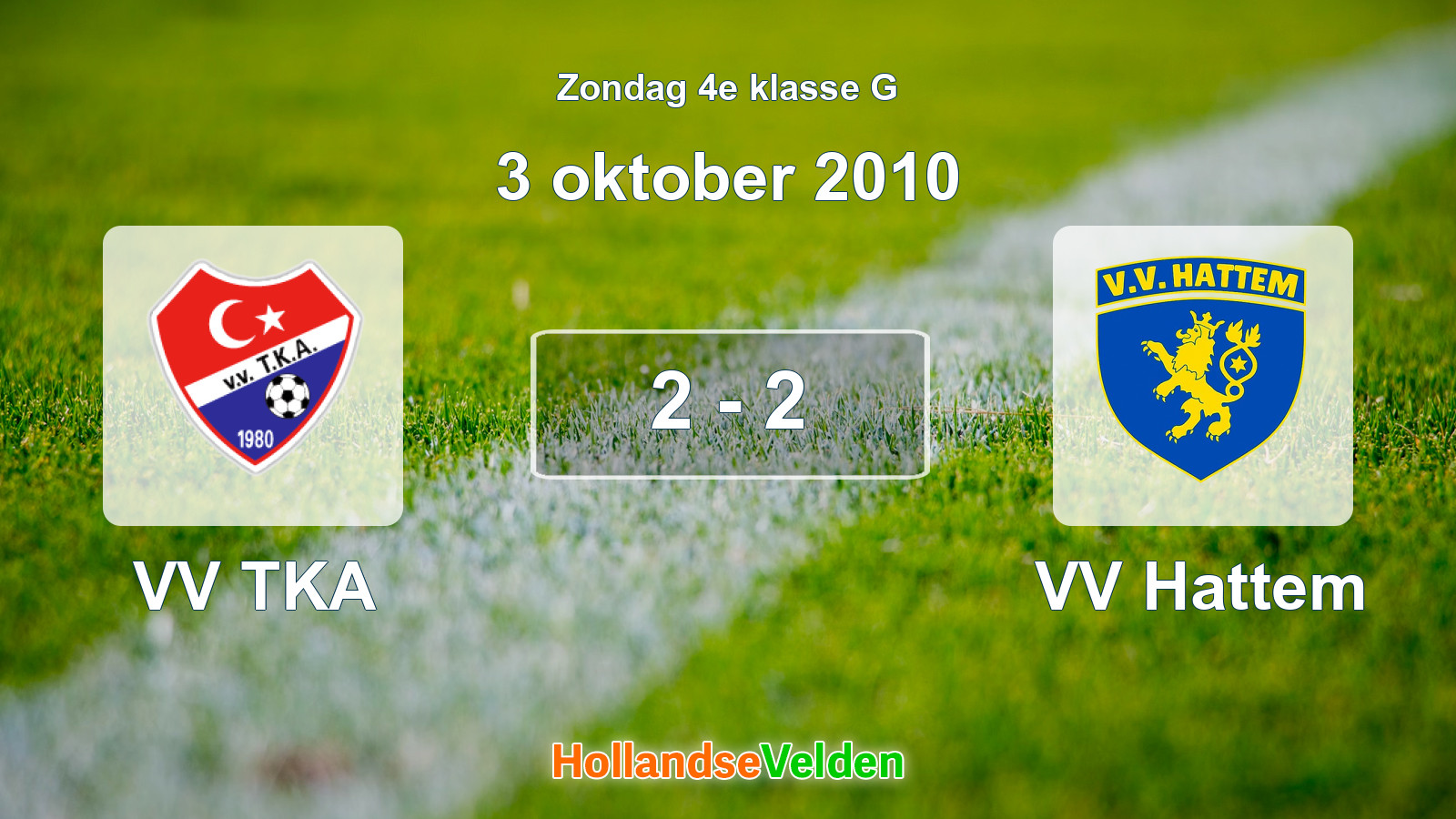 Gespeelde wedstrijd: VV TKA - VV Hattem 2 - 2 (3 oktober 2010)
