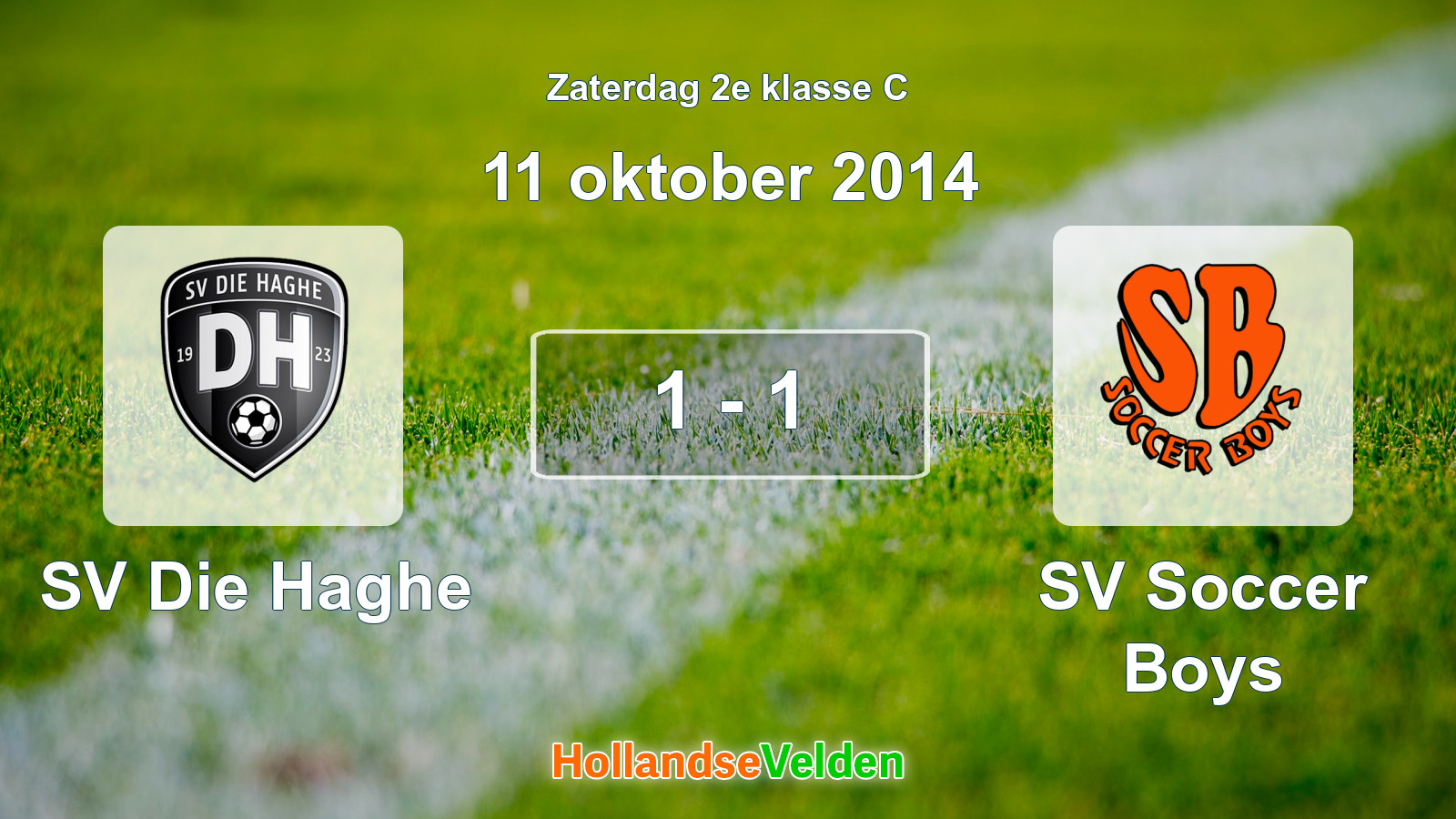Gespeelde wedstrijd: SV Die Haghe - SV Soccer Boys 1 - 1 (11 oktober 2014)
