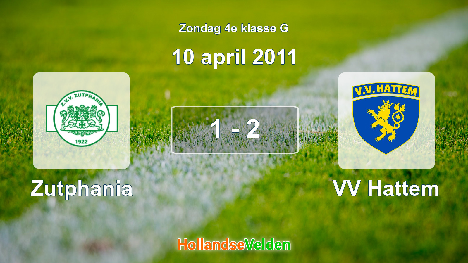 Gespeelde wedstrijd: Zutphania - VV Hattem 1 - 2 (10 april 2011)