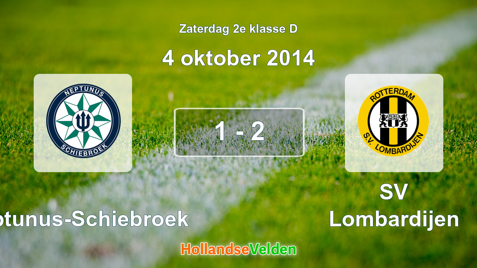 Gespeelde wedstrijd: Neptunus-Schiebroek - SV Lombardijen 1 - 2 (4 oktober 2014)