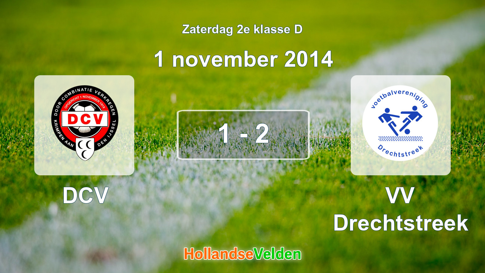Gespeelde wedstrijd: DCV - VV Drechtstreek 1 - 2 (1 november 2014)
