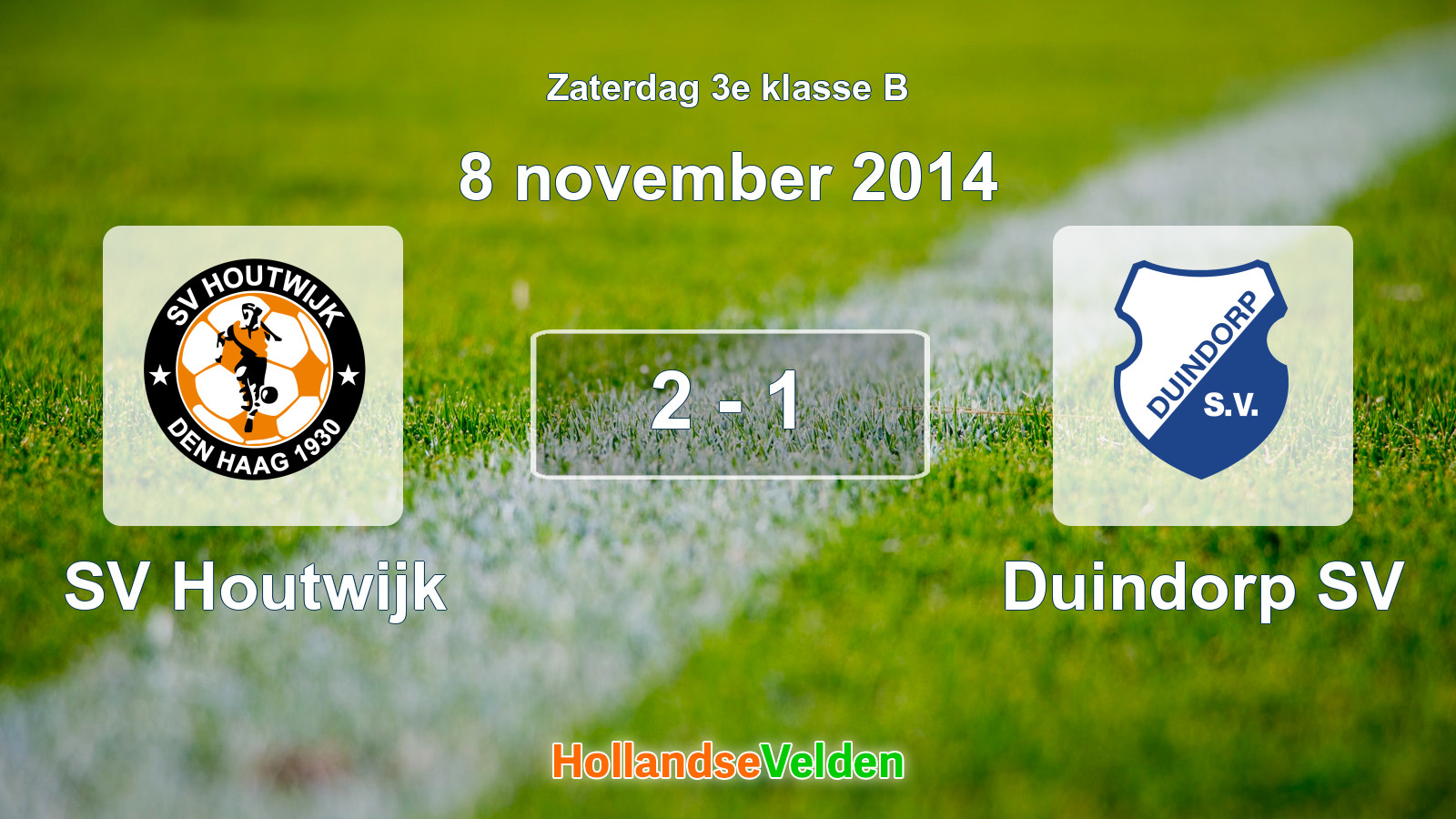 Gespeelde wedstrijd: SV Houtwijk - Duindorp SV 2 - 1 (8 november 2014)