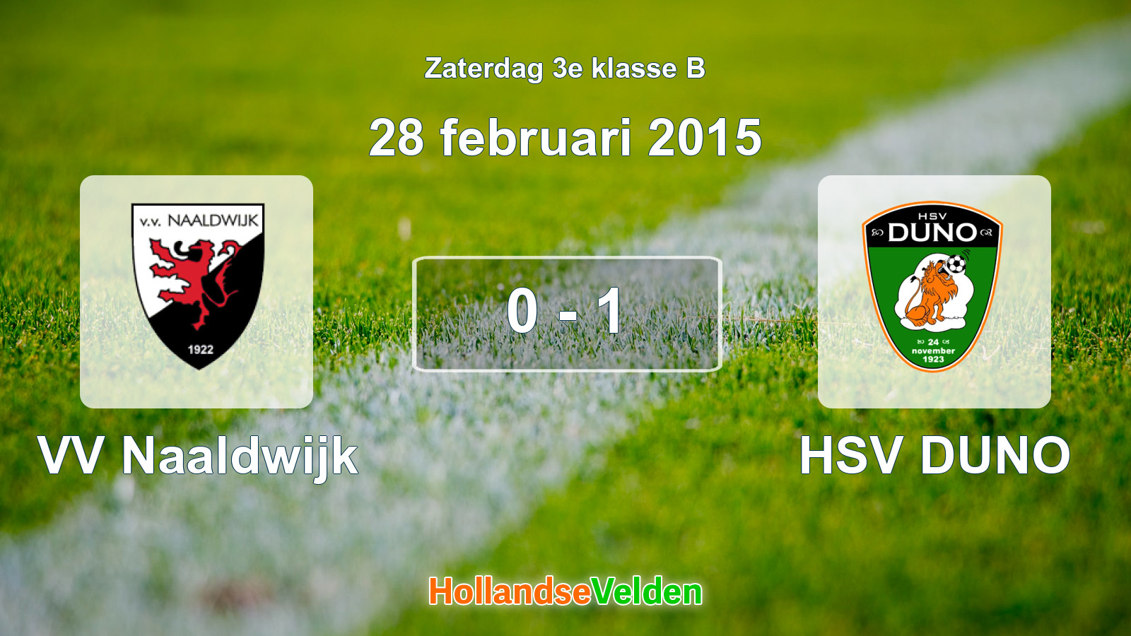 Gespeelde wedstrijd: VV Naaldwijk - HSV DUNO 0 - 1 (28 februari 2015)