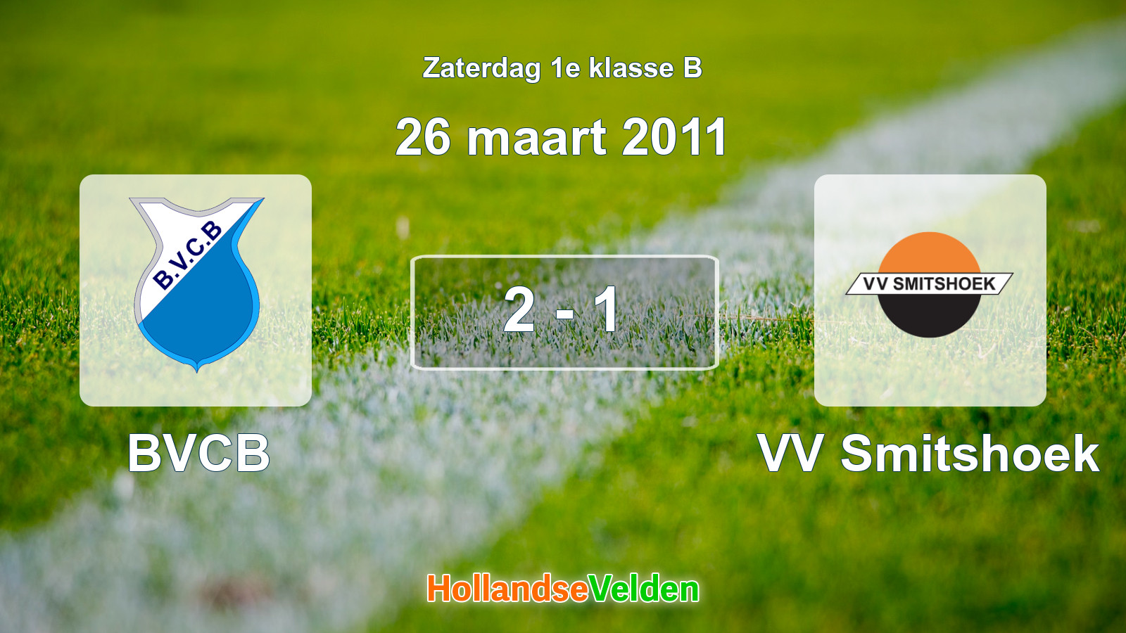 Gespeelde wedstrijd: BVCB - VV Smitshoek 2 - 1 (26 maart 2011)