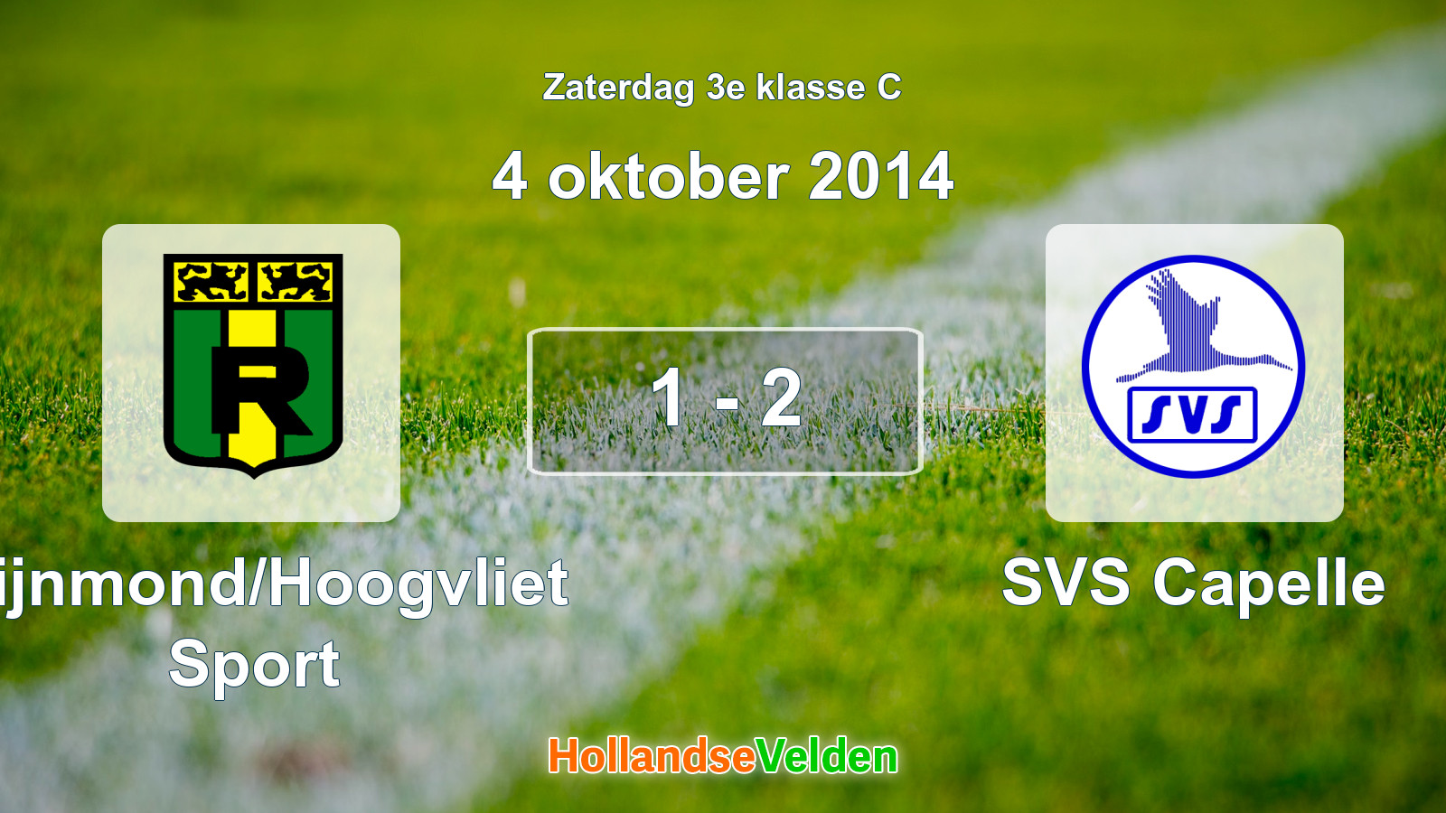 Gespeelde wedstrijd: Rijnmond/Hoogvliet Sport - SVS Capelle 1 - 2 (4 oktober 2014)