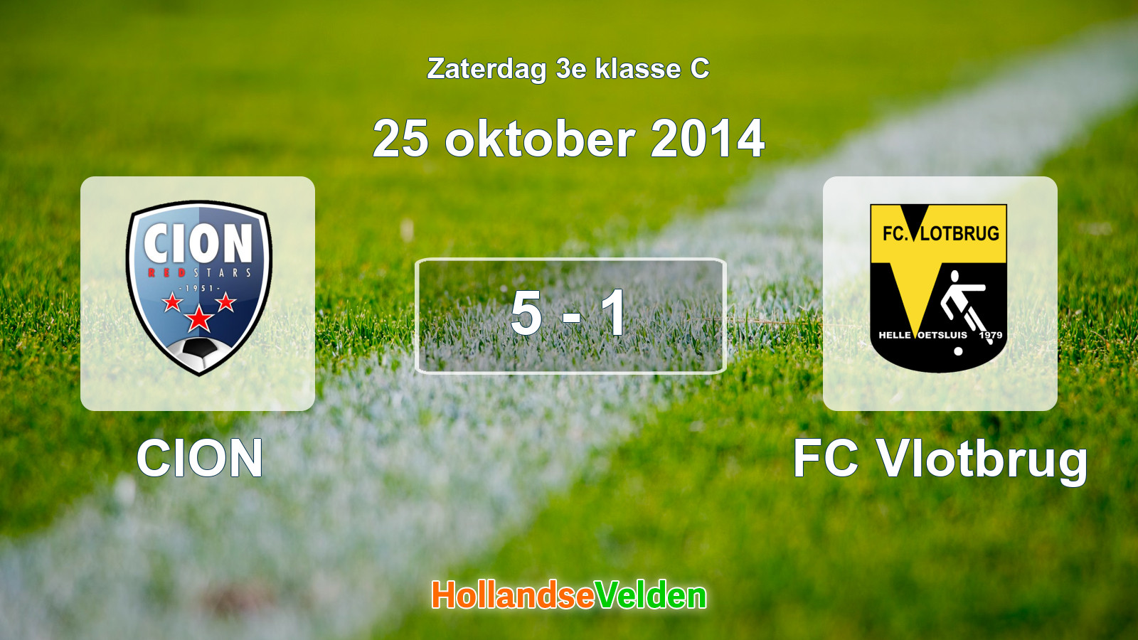 Gespeelde wedstrijd: CION - FC Vlotbrug 5 - 1 (25 oktober 2014)