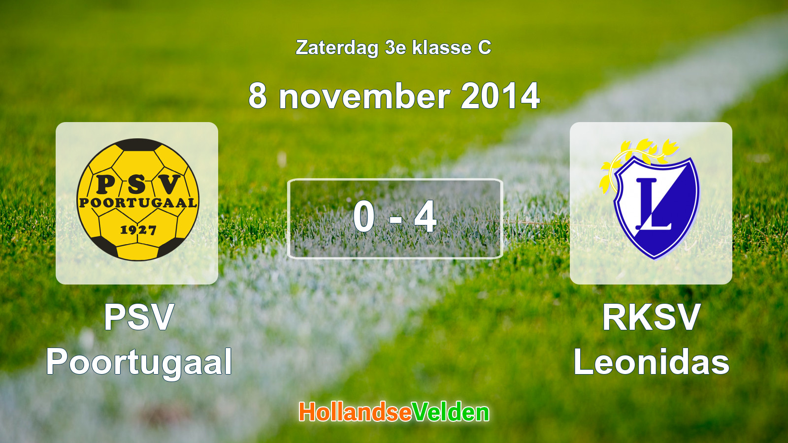 Gespeelde wedstrijd: PSV Poortugaal - RKSV Leonidas 0 - 4 (8 november 2014)