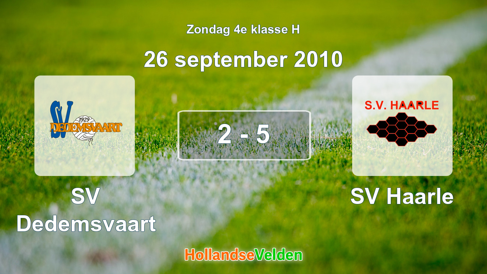 Gespeelde wedstrijd: SV Dedemsvaart - SV Haarle 2 - 5 (26 september 2010)