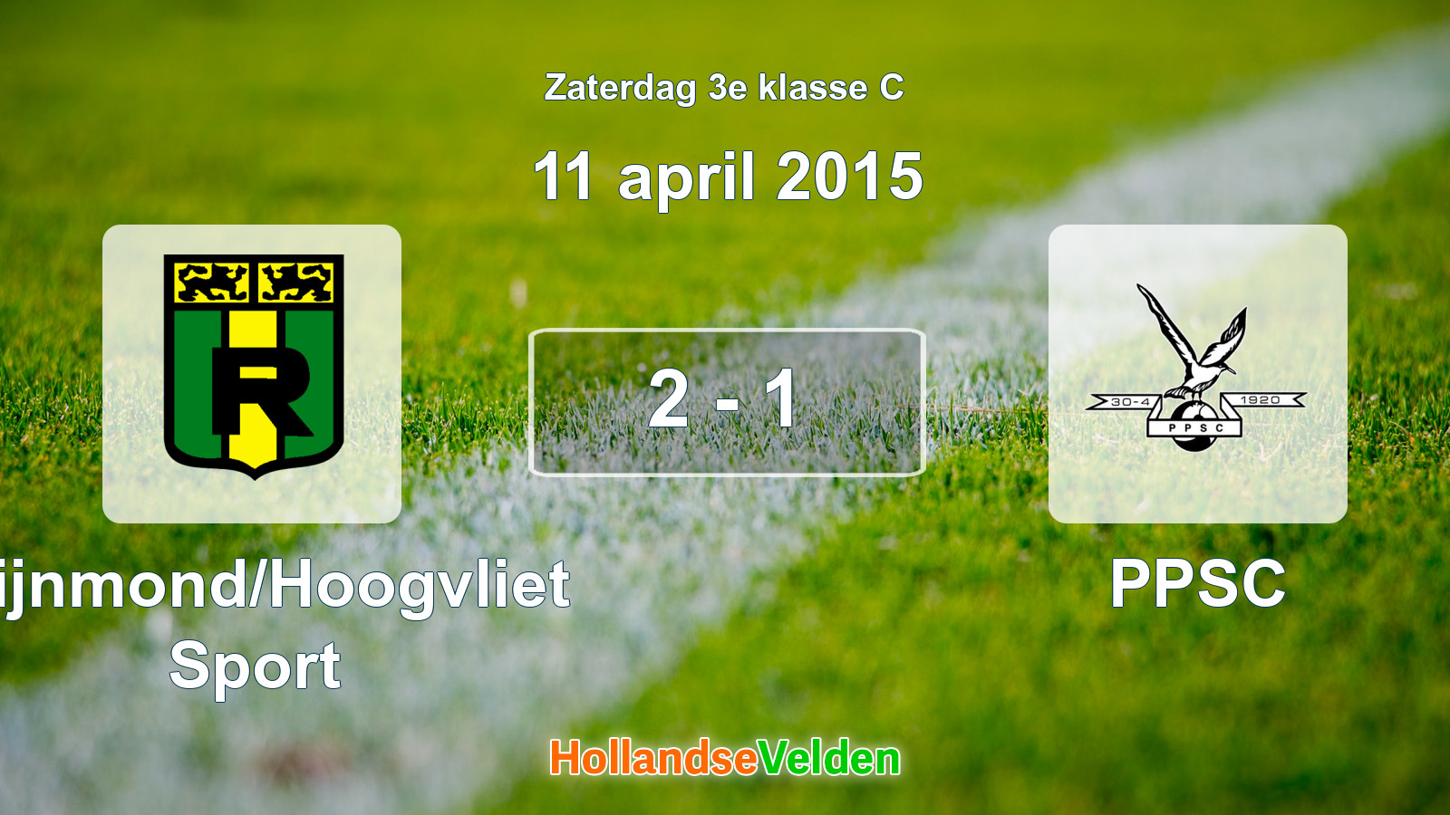 Gespeelde wedstrijd: Rijnmond/Hoogvliet Sport - PPSC 2 - 1 (11 april 2015)