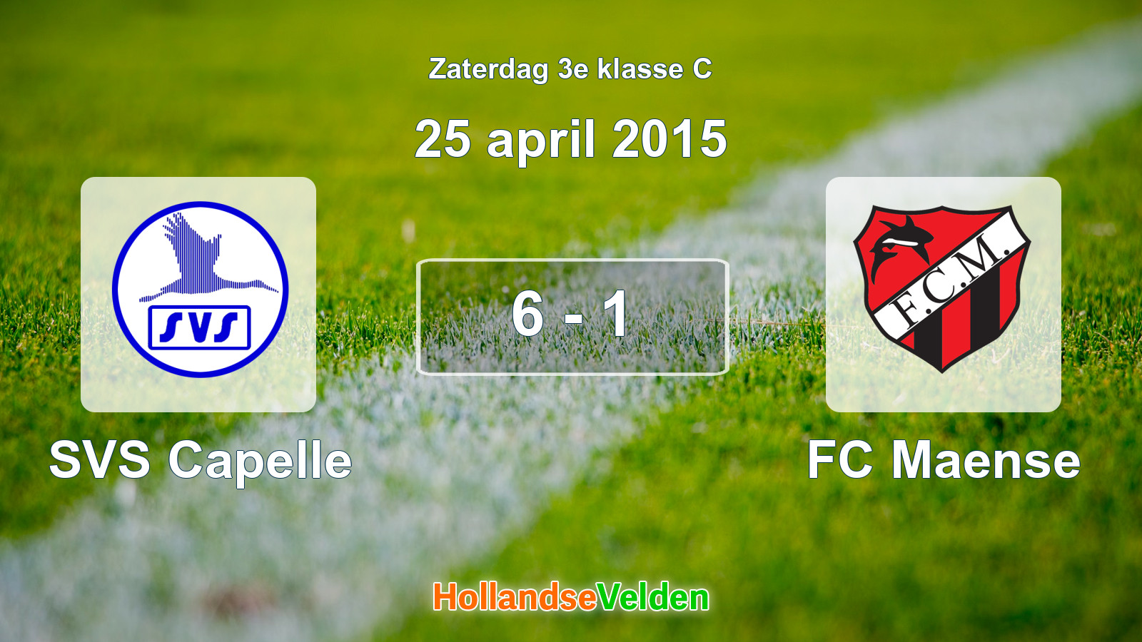 Gespeelde wedstrijd: SVS Capelle - FC Maense 6 - 1 (25 april 2015)