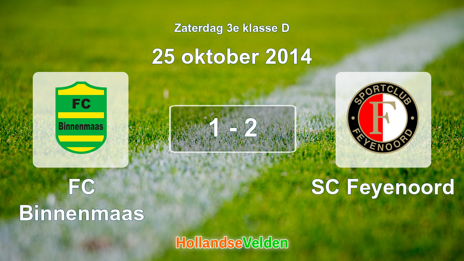 Gespeelde wedstrijd: FC Binnenmaas - SC Feyenoord 1 - 2 (25 oktober 2014)