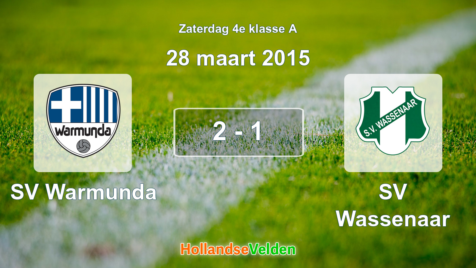 Gespeelde wedstrijd: SV Warmunda - SV Wassenaar 2 - 1 (28 maart 2015)