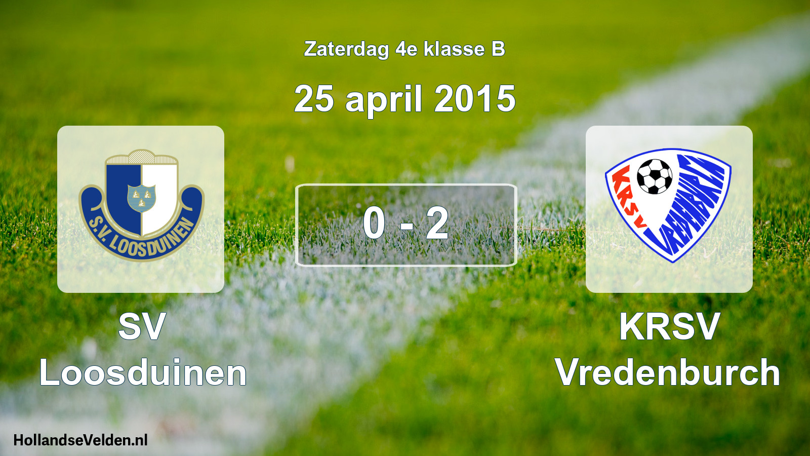Gespeelde wedstrijd: SV Loosduinen - KRSV Vredenburch 0 - 2 (25 april 2015)