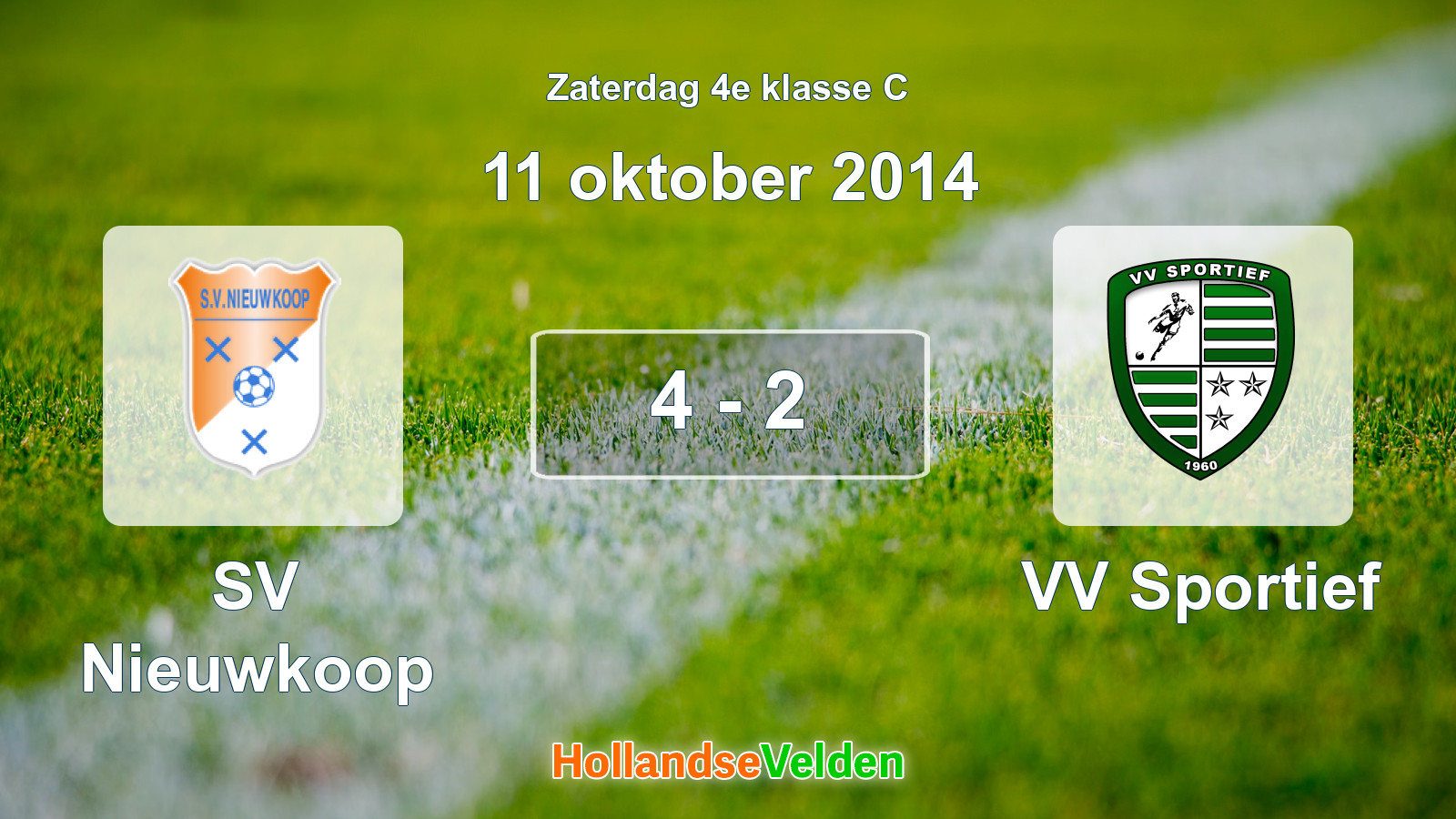 Gespeelde wedstrijd: SV Nieuwkoop - VV Sportief 4 - 2 (11 oktober 2014)