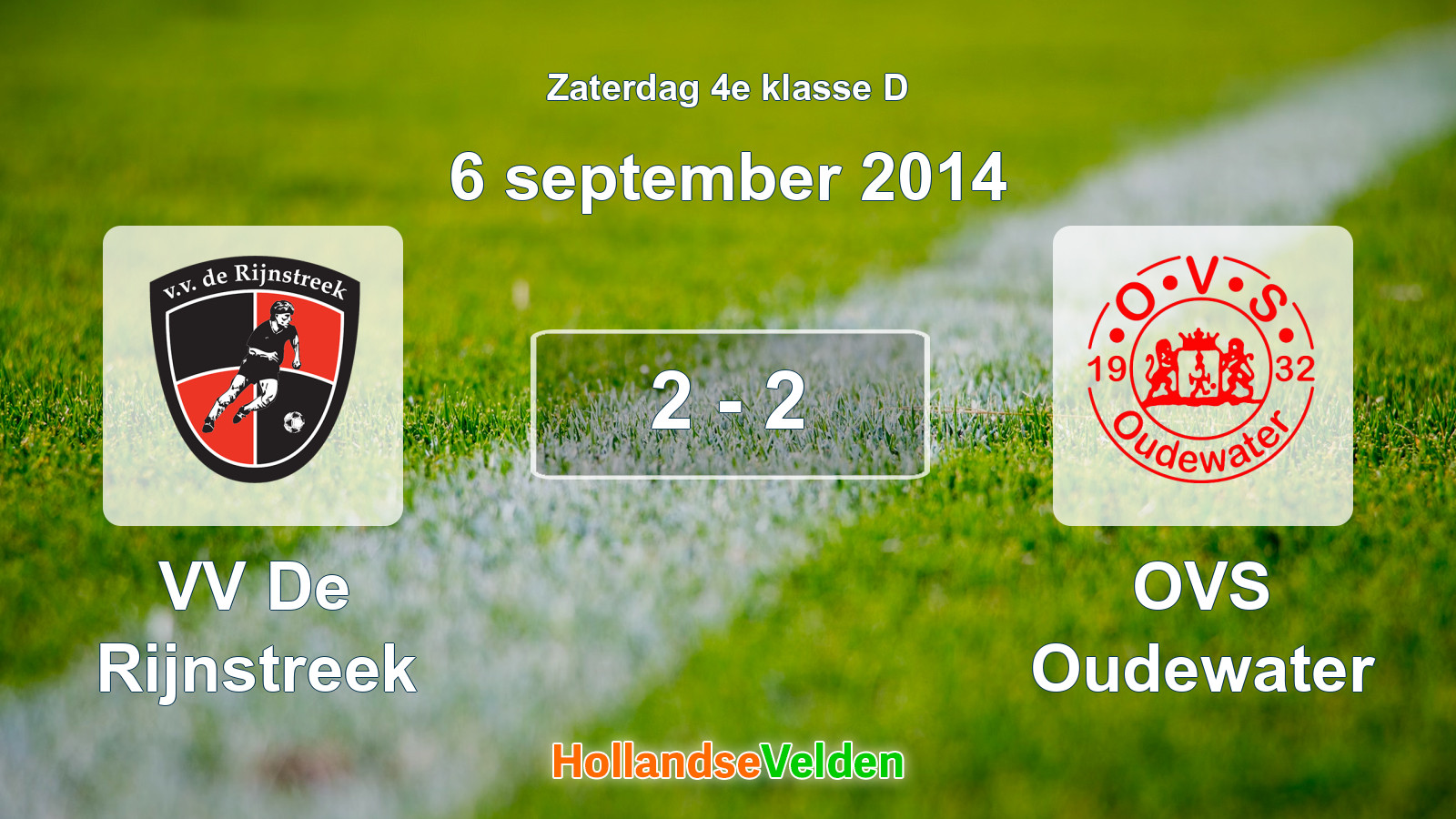 Gespeelde wedstrijd: VV De Rijnstreek - OVS Oudewater 2 - 2 (6 september 2014)