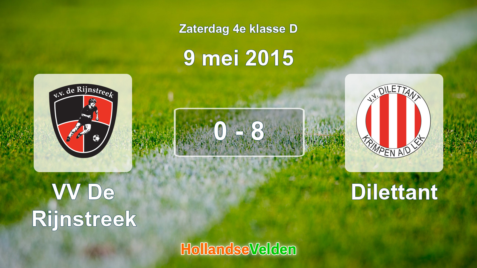 Gespeelde wedstrijd: VV De Rijnstreek - Dilettant 0 - 8 (9 mei 2015)