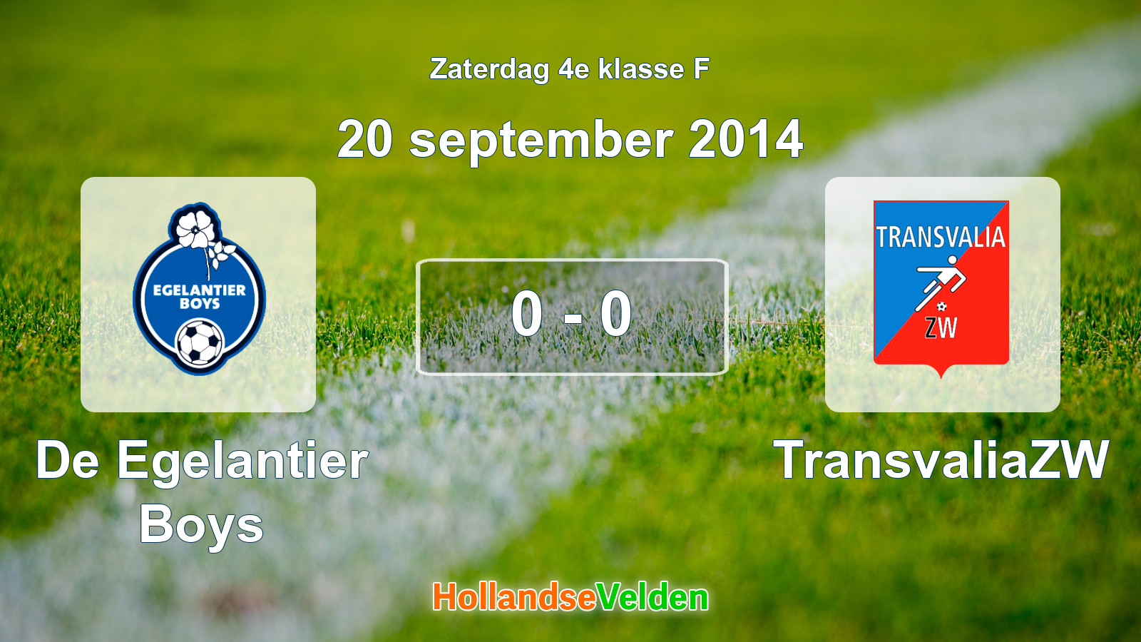 Gespeelde wedstrijd: De Egelantier Boys - TransvaliaZW 0 - 0 (20 september 2014)