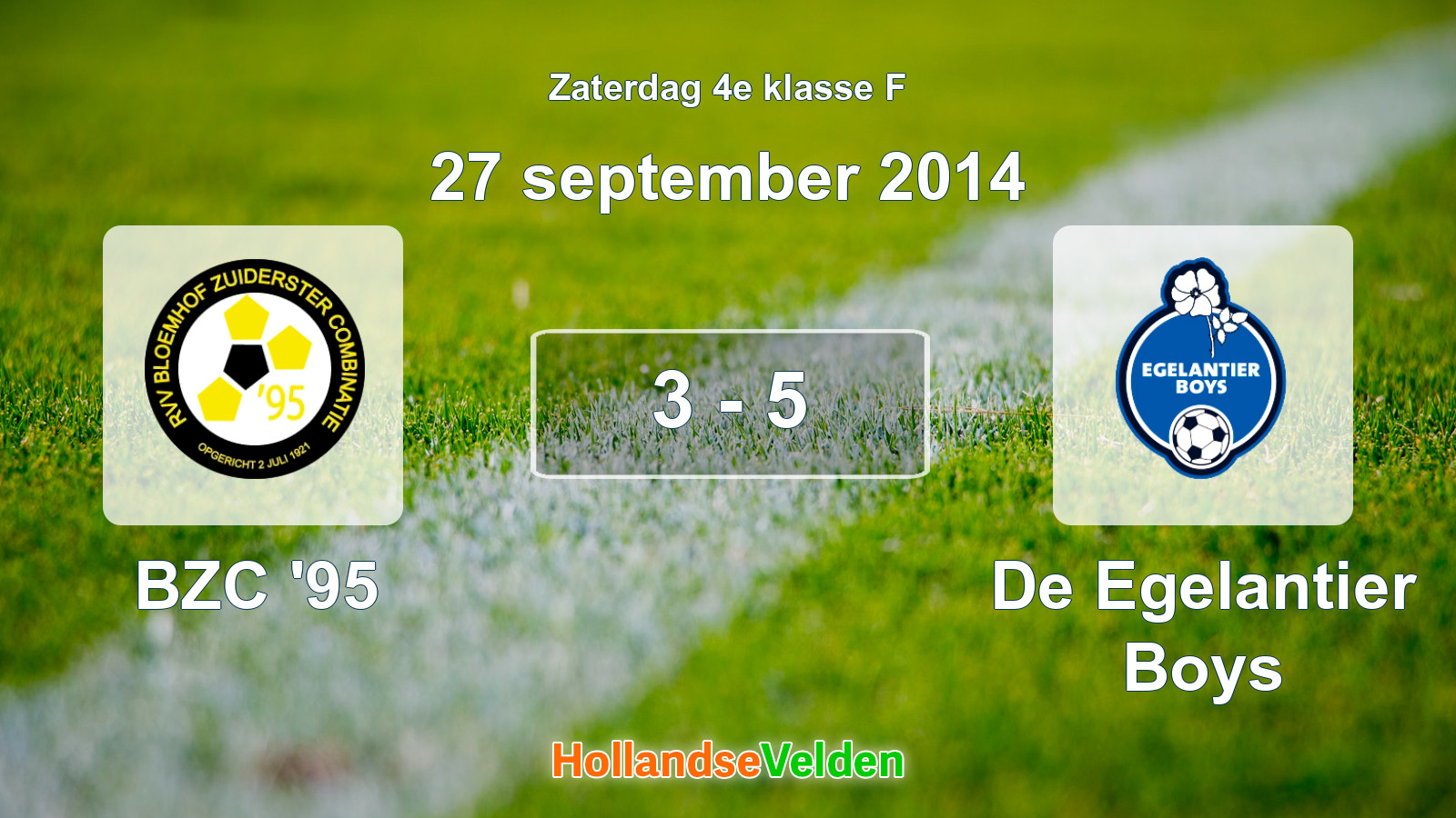 Gespeelde wedstrijd: BZC '95 - De Egelantier Boys 3 - 5 (27 september 2014)