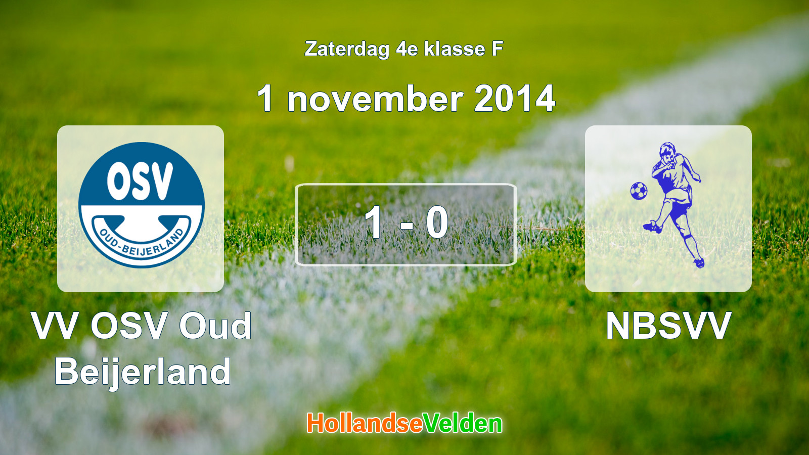 Gespeelde wedstrijd: VV OSV Oud Beijerland - NBSVV 1 - 0 (1 november 2014)