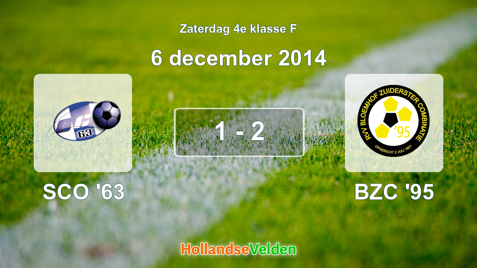 Gespeelde wedstrijd: SCO '63 - BZC '95 1 - 2 (6 december 2014)