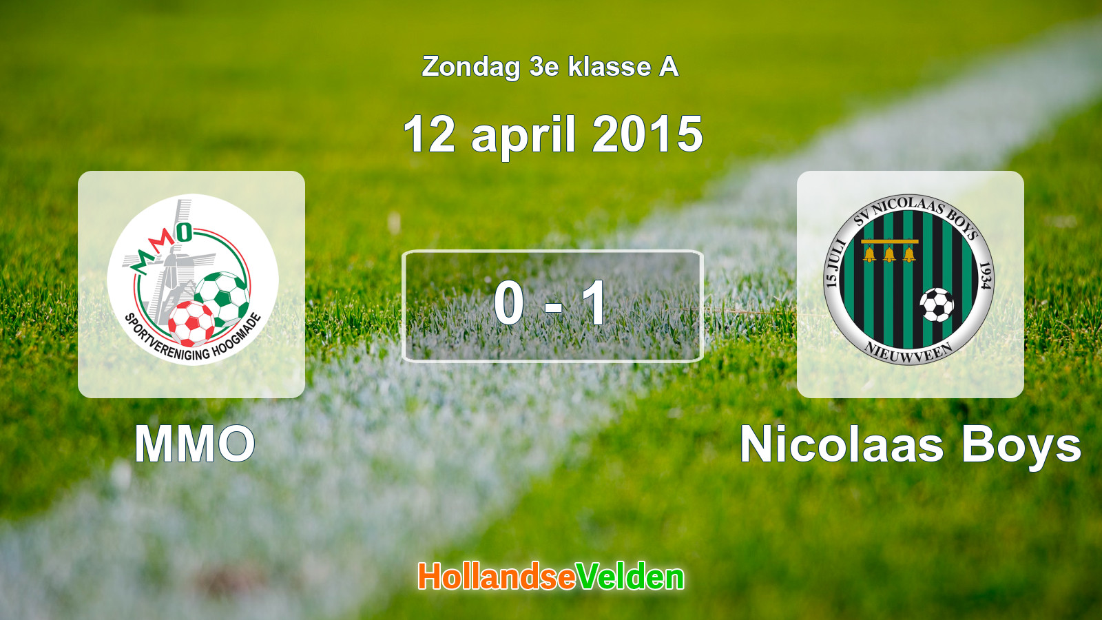 Gespeelde wedstrijd: MMO - Nicolaas Boys 0 - 1 (12 april 2015)