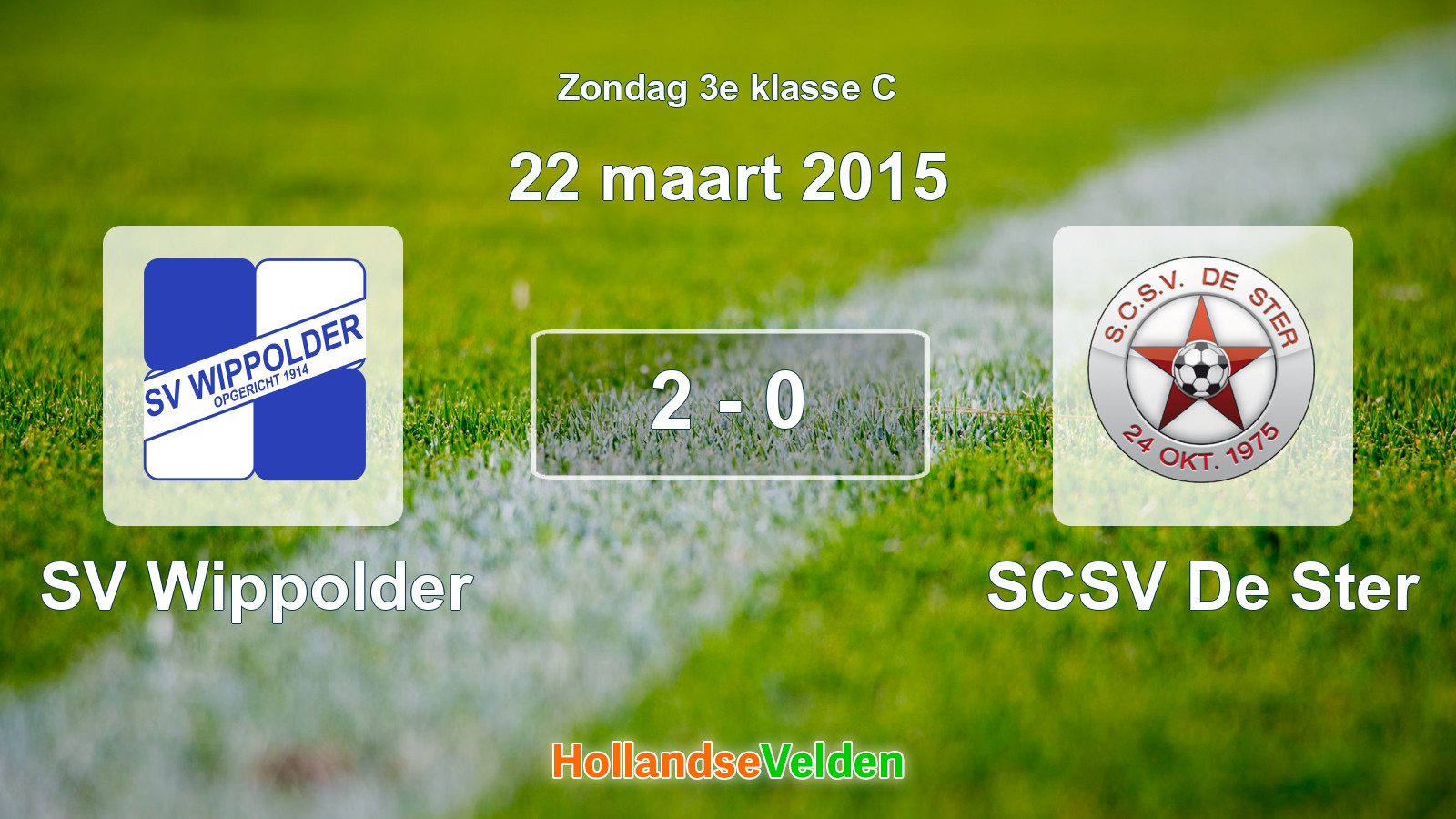 Gespeelde wedstrijd: SV Wippolder - SCSV De Ster 2 - 0 (22 maart 2015)