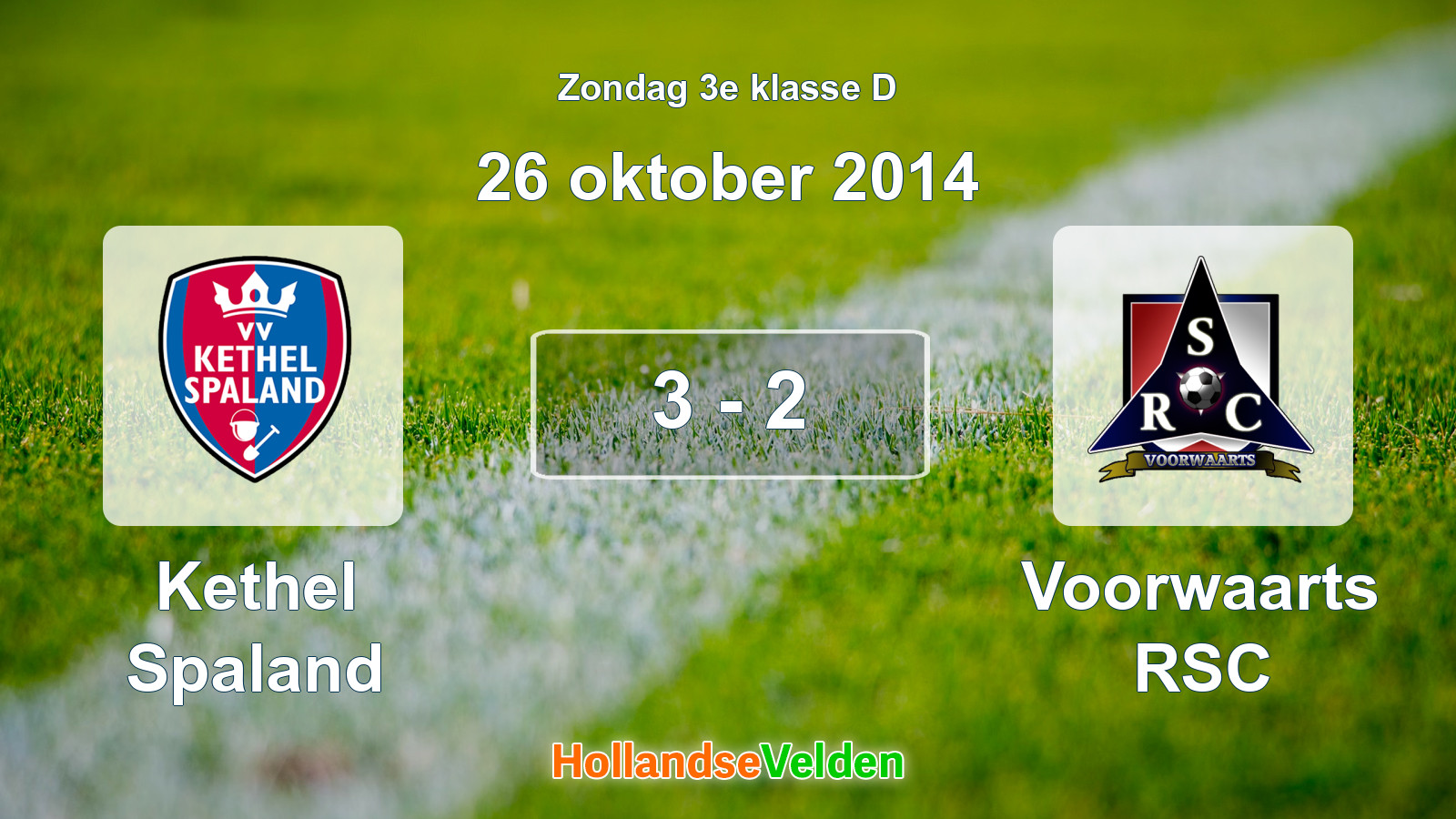 Gespeelde wedstrijd: Kethel Spaland - Voorwaarts RSC 3 - 2 (26 oktober 2014)